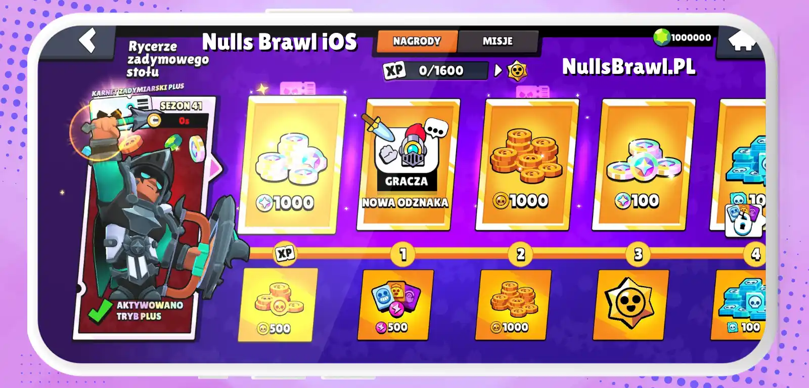 W Brawl Pass Nulls Brawl iOS wszystkie nagrody są odblokowane.